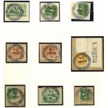 1922 Christchurch Exhibition - fantastic lot of cancellations tying stamps to individual pieces,