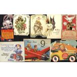 GREETINGS & BIRTHDAY CARDS c1890-1920's varied assortment of approx 300 cards incl. embossed stand-