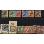 SAMOA 1890 20pf tied to small piece by 'Apia/Kasierl' c.d.s, 1900 set of six (SG.G1/G6), 1900-01