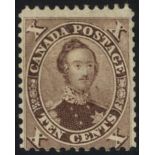 1859 10c brown Prince Albert, o.g. centred low, tiny surface abrasion, SG.36. (1) Cat. £1400