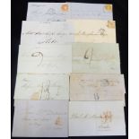 1840-68 letters to Cadiz (3) - two with 4c stamps, one with a 50mls, a letter to Porto with a