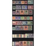 1938 Defin set UM, SG.18b/33, 1946 Colours Changed set UM, SG.51/63, 1947 Interim Govt set UM, SG.