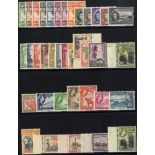 1938 & 1948 KGVI Defin sets M, SG.120/132, 135/146, 1952 QEII Defin set UM, SG.135/146. (37) Cat, £