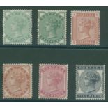 1880-81 Imperial Crown set incl. extra ½d shade, fine M, SG.164/169. Cat. £1300.