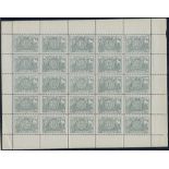 1892-94 RAILWAYS PARCELS 15c greenish slate in a complete UM pane of 25 with full margins all round,