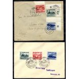 1939 Berlin Motor Show set + set overprinted for Nurburging on two covers, the latter with