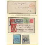 Collection on leaves incl. undated illustrated envelope 'Edwards Dedicated Soup' advertising