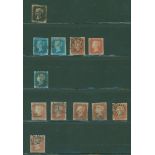 MISCELLANEOUS range on stock leaves mainly 1841 1d incl. Plates 12 to 17, 19 & 30 (3) each on