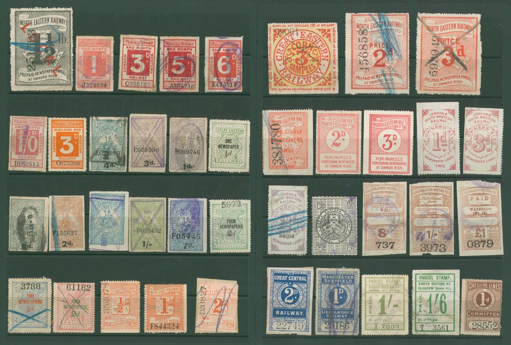 RAILWAY NEWSPAPER & PARCEL STAMPS a selection of 90 examples incl. Midland Railway, Great - Image 2 of 2