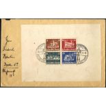 1935 OSTROPA M/Sheet, VFU with Konigsberg Exhibition cancels (2) affixed to envelope (not tied)