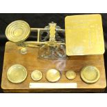 VICTORIAN POSTAL SCALE - high quality brass postal scale marked S. MORDAN & Co - London, platform