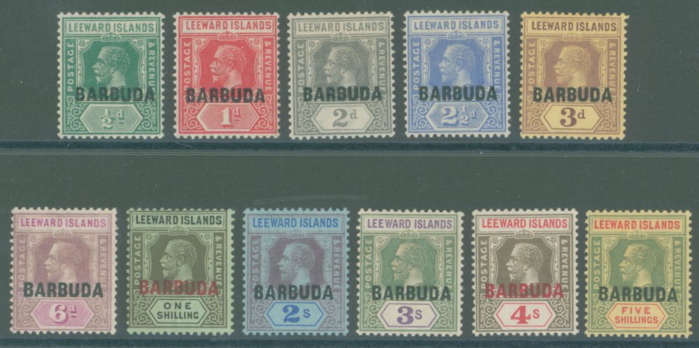 1922 Leeward Stamps Optd set M, SG.1/11. (11) Cat. £150