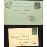 INDO-CHINA 1891 envelope to 'French Residence. tied Touranne/Annam double ring c.d.s, Quinehone/