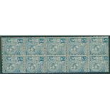 1891 5c pale blue Prince Albert fine M block of ten with full o.g. (small thin affecting single)