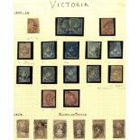 1850-1913 M & U collection on leaves commencing with Victoria half lengths 1d (4), 2d (3), 3d (