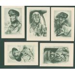 1940's propaganda cards 'The German Soldier' set of eight, unused.