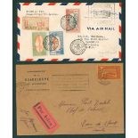 GUADELOUPE 1935 April 27th P.A.A first flight cover Point A Pitre - Port of Spain & onto St. Lucia