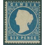 1880-81 CCC (upright) 6d blue showing R/S sloping label variety, moderate overall toning, centred to