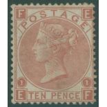 1867 10d pale red-brown fine M with large part o.g., centred slightly to right SG.113. Cat. £3600