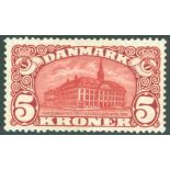 1912 GPO Copenhagen 5k deep carmine-red M, SG.134. Cat. £450.