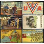 1940's WWII (mainly) PPC's coloured comic types Victory, Liberty & Justice For All, U.S.O Canteen