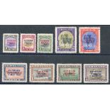 1945 Liberation of Denmark set UM, each bears small dealers h/stamp on reverse in corner. SG.17/