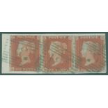 1841 1d red DA, EJ & JF three four margin example, tied to small piece by Scots 1844 Type