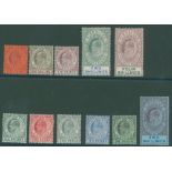 1904-08 MCCA 1d, 6d, 1s, 2s & 4s chalky paper, from SG.57c/63, 1906-11 MCCA Colours Changed ½d,