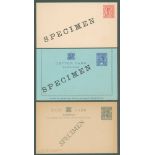 1897-1930's postal stationery 'Specimen' incl. postcards (6), reply paid cards (12), letter cards (