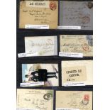 1840-1912 interesting assembly of covers incl. 1840 2d Mulready Letter Sheet, toned & unused,