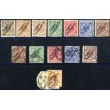 SOUTH WEST AFRICA 1898-1900 (without hyphen) set of six FU (25pf is tied to a small piece by 16/10/