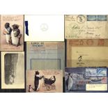 PENGUINS collection in box containing 83 penguin related covers with postcards from 1905 French