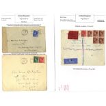 KEVII covers - interesting mix of rates inc. uncommon express airmail item, air to Nepal, single