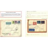 SCANDINAVIA 1940-45 WWII flight covers (13), many censored, written up on pages with explanatory