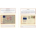 AUSTRALIA & NEW ZEALAND WWII flight covers (16) written up on album pages with explanatory