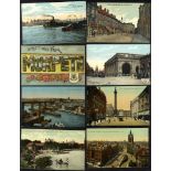NORTHUMBERLAND album of 180 cards (includes a few modern), incl. Newcastle Street Scenes, RVI,