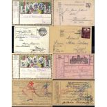 1914-18 Military selection of feldpost cards (30) & covers (3) incl. illustrated types, some Red