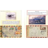 CENTRAL & SOUTH AMERICA 1940-45 WWII flight covers (16) written up on pages with explanatory