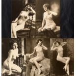 EROTICA collection of 336 different repro photographic cards in sepia of Victorian or Edwardian