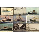WORLD POSTCARDS incl. GB (approx 630) cards, noted - good section of approx 80 Shipping cards.