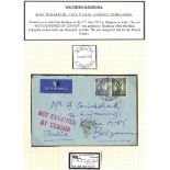 BRITISH AFRICA WWII flight covers (12), the majority censored, written up on pages with