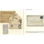 1841-95 mail from N.Shields incl. 1841 1d pink stationery envelope from N.S to Leicester cancelled