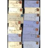 NEWCASTLE UPON TYNE 1852-98 range of 55 items of mail from or to Newcastle incl. 1841 1d covers,