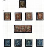 1840-1980'S M & U COLLECTION on leaves in a Tower album incl. 1840 1d just cut into frame line top