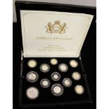 2018 Royal Mint silver proof set (13 coins) complete in original case with cert.