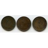 Ireland - 1805 halfpennies (3), AEF, GVF & GF.