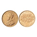 Canada - 1912 gold five dollars, brilliant and practically uncirculated with attractive mint