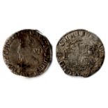 Sixpence, class 3a, mm crown (1635-6), VF.S2813.