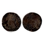 1595 sixpence, mm muled, obverse - key, reverse - woolpack, fine. S2578B