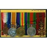 Group of five - 1914 Star, BWM & Victory to CMT479 Pte. G. Bishop on Star, and as W.O.CL.2 on